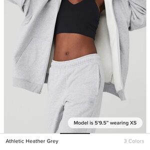 COPY - Alo Heather Grey Zip Up Hoodie